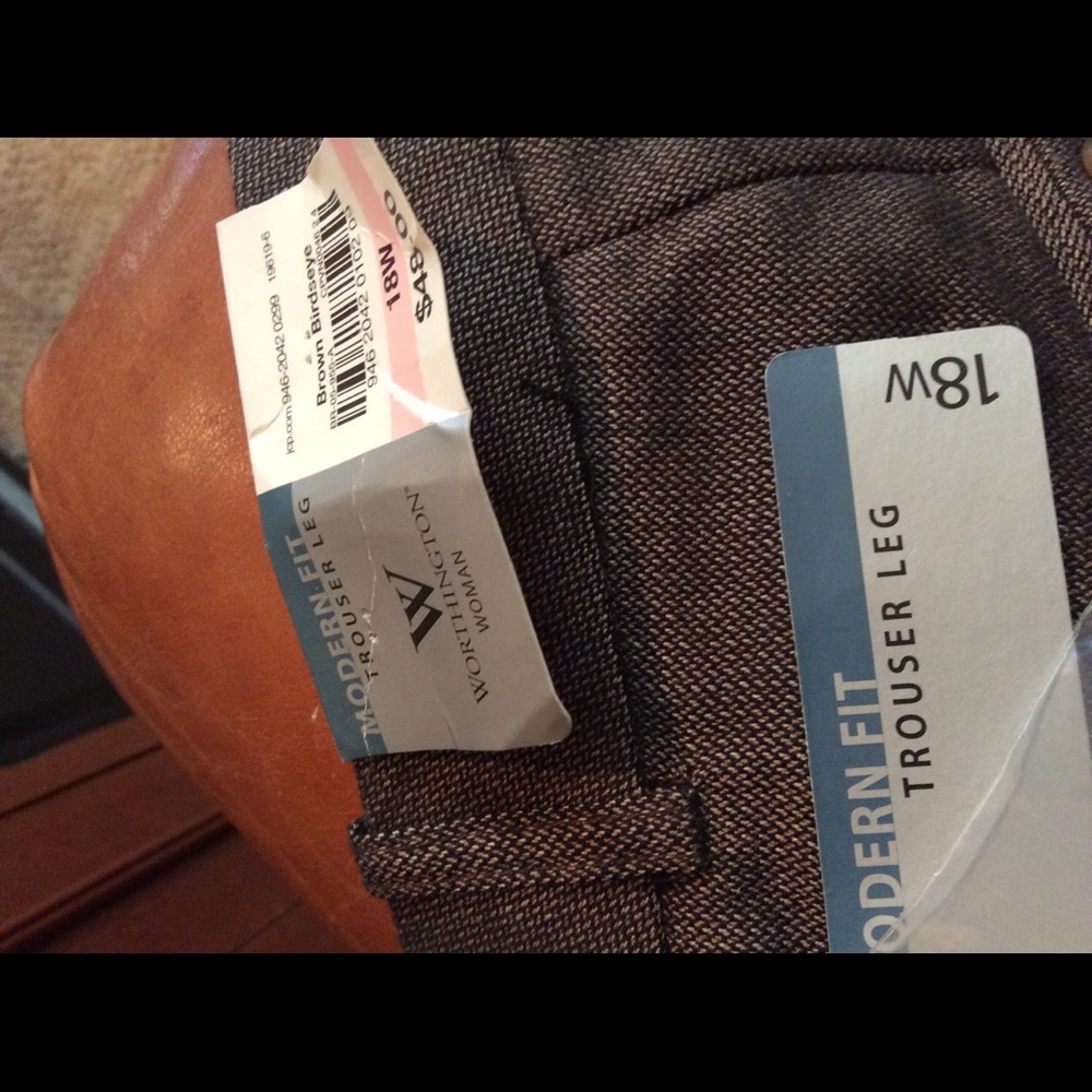 Brown Tweed Trousers, 18W